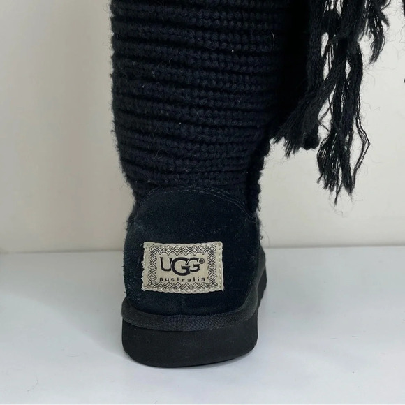 UGG Australia Cardy Knit Boot with Fringe cable knit knee high boot comfy - Picture 4 of 10